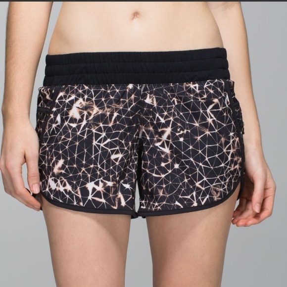 lululemon athletica Pants - Lululemon Tracker Short Star Crushed Black Running Outdoor Gym Workout